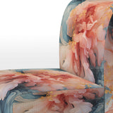 Liquid Ink Abstraction Blue And Orange - Upholstered Modern Accent Chairs