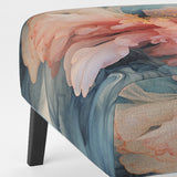 Liquid Ink Abstraction Blue And Orange - Upholstered Modern Accent Chairs