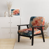 Liquid Ink Abstraction Blue And Orange - Upholstered Modern Accent Chairs