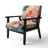 Liquid Ink Abstraction Blue And Orange - Upholstered Modern Accent Chairs