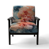 Liquid Ink Abstraction Blue And Orange - Upholstered Modern Accent Chairs