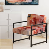 Liquid Ink Abstraction Blue And Orange - Upholstered Modern Accent Chairs