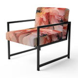 Liquid Ink Abstraction Blue And Orange - Upholstered Modern Accent Chairs