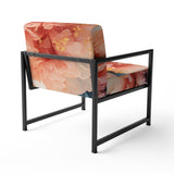 Liquid Ink Abstraction Blue And Orange - Upholstered Modern Accent Chairs