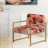 Liquid Ink Abstraction Blue And Orange - Upholstered Modern Accent Chairs