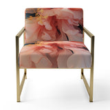 Liquid Ink Abstraction Blue And Orange - Upholstered Modern Accent Chairs