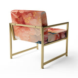 Liquid Ink Abstraction Blue And Orange - Upholstered Modern Accent Chairs