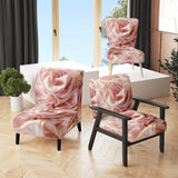 Gentle Pink Smooth Fabric Wave - Modern Accent Side Chair