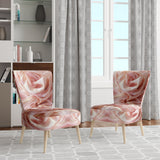 Gentle Pink Smooth Fabric Wave - Modern Accent Side Chair