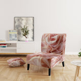 Gentle Pink Smooth Fabric Wave - Modern Accent Side Chair