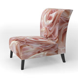 Gentle Pink Smooth Fabric Wave - Modern Accent Side Chair