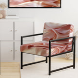 Gentle Pink Smooth Fabric Wave - Modern Accent Side Chair