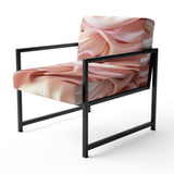 Gentle Pink Smooth Fabric Wave - Modern Accent Side Chair