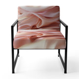Gentle Pink Smooth Fabric Wave - Modern Accent Side Chair