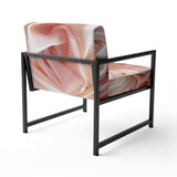 Gentle Pink Smooth Fabric Wave - Modern Accent Side Chair