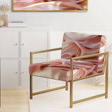 Gentle Pink Smooth Fabric Wave - Modern Accent Side Chair