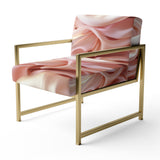 Gentle Pink Smooth Fabric Wave - Modern Accent Side Chair