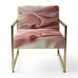Gentle Pink Smooth Fabric Wave - Modern Accent Side Chair
