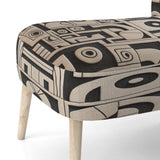 Tribal Sculptures In Black And White - Modern Accent Side Chair