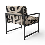 Tribal Sculptures In Black And White - Modern Accent Side Chair