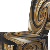Abstract Liquid Gold And Black Spiral Swirl - Modern Accent Slipper Chair