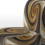 Abstract Liquid Gold And Black Spiral Swirl - Modern Accent Slipper Chair