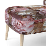 Tender White And Light Pink Liquid Flower Art - Upholstered Modern Accent Chairs