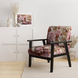 Tender White And Light Pink Liquid Flower Art - Upholstered Modern Accent Chairs