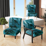 Wave Expressions In Turquoise - Modern Accent Slipper Chair