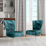 Wave Expressions In Turquoise - Modern Accent Slipper Chair