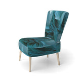 Wave Expressions In Turquoise - Modern Accent Slipper Chair