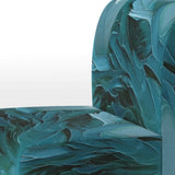 Wave Expressions In Turquoise - Modern Accent Slipper Chair