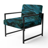 Wave Expressions In Turquoise - Modern Accent Slipper Chair