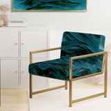 Wave Expressions In Turquoise - Modern Accent Slipper Chair