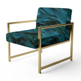 Wave Expressions In Turquoise - Modern Accent Slipper Chair