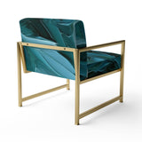 Wave Expressions In Turquoise - Modern Accent Slipper Chair