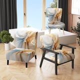 Vintage Blue And Orange Wave Elegance - Modern Arm Chair