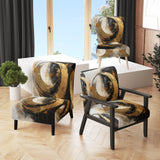Yin Yang Beyond Duality Abstract Gold And Black - Modern Accent Slipper Chair