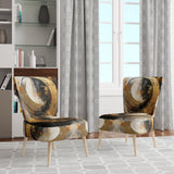 Yin Yang Beyond Duality Abstract Gold And Black - Modern Accent Slipper Chair