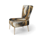 Yin Yang Beyond Duality Abstract Gold And Black - Modern Accent Slipper Chair