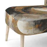 Yin Yang Beyond Duality Abstract Gold And Black - Modern Accent Slipper Chair