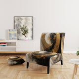 Yin Yang Beyond Duality Abstract Gold And Black - Modern Accent Slipper Chair
