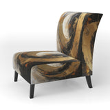 Yin Yang Beyond Duality Abstract Gold And Black - Modern Accent Slipper Chair