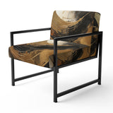 Yin Yang Beyond Duality Abstract Gold And Black - Modern Accent Slipper Chair