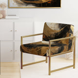 Yin Yang Beyond Duality Abstract Gold And Black - Modern Accent Slipper Chair