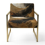 Yin Yang Beyond Duality Abstract Gold And Black - Modern Accent Slipper Chair