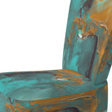 Becoming the Ocean Sun Abstract Teal And Gold - Upholstered Modern Accent Chairs