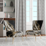 Organic Bliss Minimal Abstract Gold And Black - Modern Arm Chair