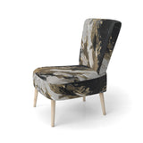Organic Bliss Minimal Abstract Gold And Black - Modern Arm Chair