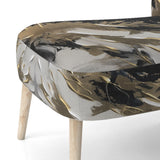 Organic Bliss Minimal Abstract Gold And Black - Modern Arm Chair